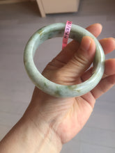 Load image into Gallery viewer, 59.2mm Type A 100% Natural light green brown chubby jadeite jade bangle G55