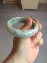 Load image into Gallery viewer, 59.2mm Type A 100% Natural light green brown chubby jadeite jade bangle G55