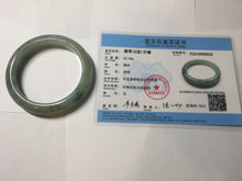 Load image into Gallery viewer, 57.9mm Certified Type A 100% Natural green/gray/black chubby Jadeite bangle PB240-9525