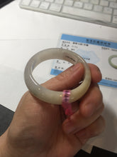 Load image into Gallery viewer, 47mm certified 100% natural Type A icy watery light green yellow white oval jadeite jade bangle PC17-6671