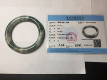 Load image into Gallery viewer, 59.5mm certified Type A 100% Natural dark green brown chubby round cut Jadeite Jade bangle BK141-5309