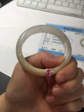 Load image into Gallery viewer, 47mm certified 100% natural Type A icy watery light green yellow white oval jadeite jade bangle PC17-6671