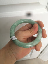 Load image into Gallery viewer, 55mm Certified type A 100% Natural green/white round cut Jadeite bangle BF79-4490