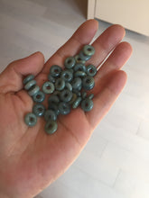 Load image into Gallery viewer, 9.8-10mm 100% natural type A blue/green/yellow/gray Guatemala Jadeite Jade small safe and sound donuts button pendant group BP61 (add-on items)