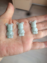 Load image into Gallery viewer, Type A 100% Natural light green jadeite jade cute baby bear pendant BG44