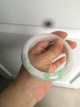 Load image into Gallery viewer, 59.5mm Certificated Type A 100% Natural white/sunny green/purple jadeite jade bangle H114-9141