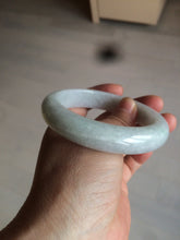 Load image into Gallery viewer, 58.3mm Certified 100% natural Type A light green/white chubby jadeite jade bangle BF78-4501