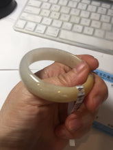 Load image into Gallery viewer, 47.5mm certified 100% natural Type A icy watery light green yellow white oval jadeite jade bangle PC18-6668