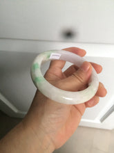 Load image into Gallery viewer, 59.5mm Certificated Type A 100% Natural white/sunny green/purple jadeite jade bangle H114-9141