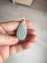 Load image into Gallery viewer, 100% Natural type A light green/gray candied dates Jadeite Jade pendant AX155