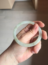 Load image into Gallery viewer, 58mm certified 100% natural type A icy watery light green yellow brown flat jadeite jade bangle PA125-6635
