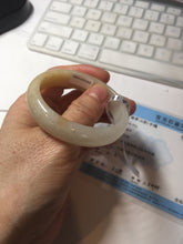 Load image into Gallery viewer, 47.5mm certified 100% natural Type A icy watery light green yellow white oval jadeite jade bangle PC18-6668