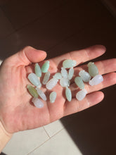 Load image into Gallery viewer, 100% natural type An icy watery light purple green white blessed melon 福瓜) Jadeite Jade pendant group BP58