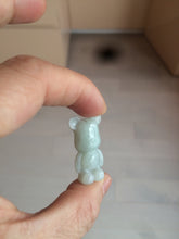 Load image into Gallery viewer, Type A 100% Natural light green jadeite jade cute baby bear pendant BG44