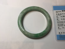 Load image into Gallery viewer, 59mm Certified Type A 100% Natural sunny green gray Jadeite Jade bangle PA126-9888