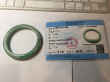 Load image into Gallery viewer, 59mm Certified Type A 100% Natural sunny green gray Jadeite Jade bangle PA126-9888