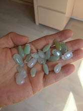 Load image into Gallery viewer, 100% natural type An icy watery light purple green white blessed melon 福瓜) Jadeite Jade pendant group BP58