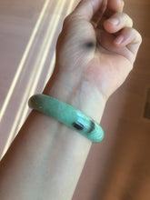 Load image into Gallery viewer, 56.6mm Certified Type A 100% Natural dark green/sunny green Jadeite Jade bangle K104-2840