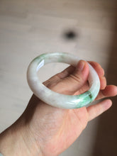 Load image into Gallery viewer, 57mm Certificated Type A 100% Natural white/sunny green/purple jadeite jade bangle C90-9145