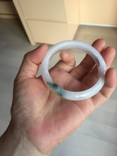 Load image into Gallery viewer, 55.5mm certified 100% natural type A icy watery green/purple jadeite jade bangle BN89-3521