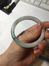 Load image into Gallery viewer, 52.8mm Certificated 100% natural type A sunny green/white jadeite jade bangle AU30-1325