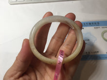 Load image into Gallery viewer, 51mm certified 100% natural Type A icy watery light green yellow white oval jadeite jade bangle PC19-6672