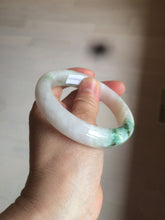 Load image into Gallery viewer, 57mm Certificated Type A 100% Natural white/sunny green/purple jadeite jade bangle C90-9145