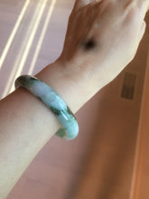 Load image into Gallery viewer, 56.3mm certified 100% natural Type A dark green/sunny green  jadeite jade bangle K106-2835