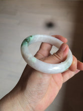 Load image into Gallery viewer, 57mm Certificated Type A 100% Natural white/sunny green/purple jadeite jade bangle C90-9145
