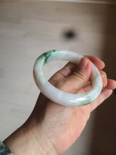 Load image into Gallery viewer, 57mm Certificated Type A 100% Natural white/sunny green/purple jadeite jade bangle C90-9145