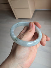 Load image into Gallery viewer, 57.7mm certificated Type A 100% Natural icy watery light green/white with dark green floating flowers Jadeite Jade bangle AD103-5251
