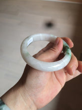 Load image into Gallery viewer, 57mm Certificated Type A 100% Natural white/sunny green/purple jadeite jade bangle C90-9145