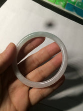 Load image into Gallery viewer, 54.5mm certified 100% natural green/purple/white slim round cut jadeite jade bangle L147-5552