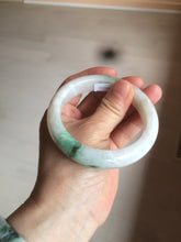 Load image into Gallery viewer, 57mm Certificated Type A 100% Natural white/sunny green/purple jadeite jade bangle C90-9145