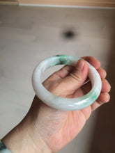 Load image into Gallery viewer, 57mm Certificated Type A 100% Natural white/sunny green/purple jadeite jade bangle C90-9145
