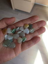 Load image into Gallery viewer, Type A 100% Natural watery light green/yellow/purple Jadeite Jade 3D sweet heart Pendant Q87 (Add on item)