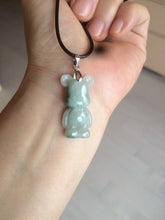 Load image into Gallery viewer, Type A 100% Natural light green jadeite jade cute baby bear pendant BG44