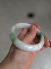 Load image into Gallery viewer, 57mm Certificated Type A 100% Natural white/sunny green/purple jadeite jade bangle C90-9145