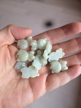 Load image into Gallery viewer, Type A 100% Natural light green jadeite jade cat kitty pendant BG43