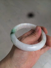 Load image into Gallery viewer, 57mm Certificated Type A 100% Natural white/sunny green/purple jadeite jade bangle C90-9145