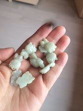 Load image into Gallery viewer, Type A 100% Natural light green jadeite jade cat kitty pendant BG43