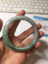 Load image into Gallery viewer, 57mm Certified Type A 100% Natural sunny green/gray/black chubby Jadeite bangle PB242-9546