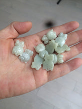 Load image into Gallery viewer, Type A 100% Natural light green jadeite jade cat kitty pendant BG43