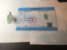 Load image into Gallery viewer, Certified type A 100% Natural icy watery green Jadeite Jade leaf pendant BH59-5-2611