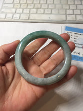 Load image into Gallery viewer, 57mm Certified Type A 100% Natural sunny green/gray/black chubby Jadeite bangle PB242-9546