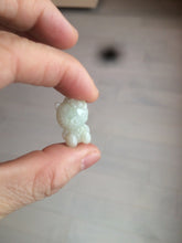 Load image into Gallery viewer, Type A 100% Natural light green jadeite jade cat kitty pendant BG43
