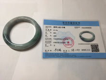 Load image into Gallery viewer, 57mm Certified Type A 100% Natural sunny green/gray/black chubby Jadeite bangle PB243-9556