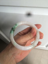 Load image into Gallery viewer, 57mm Certificated Type A 100% Natural white/sunny green/purple jadeite jade bangle C90-9145