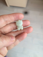 Load image into Gallery viewer, Type A 100% Natural light green jadeite jade cat kitty pendant BG43