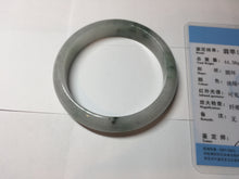 Load image into Gallery viewer, 54.5mm Certified 100% natural Type A light purple with green floating flowers jadeite jade bangle BN14-7084